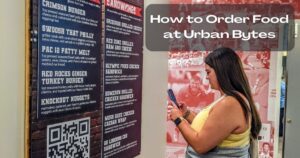 A student scanning the QR code at The Game in Urban Bytes.